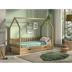 Bettgestell Home - 90x200 cm - mit Gitter - mit Bettschublade - Eiche