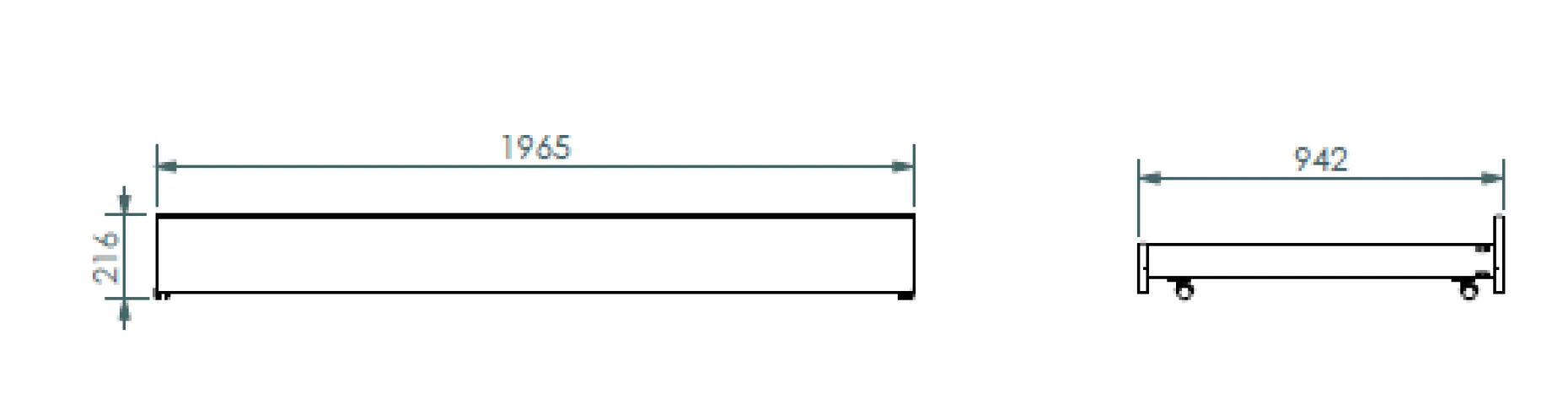 Bettkasten 200cm für Betten Interlink - weiß