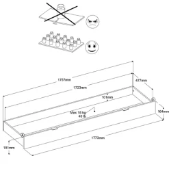 Bettkasten-Set Stamp | 177,3 x 50,7 x 18,1 cm | Schwarz