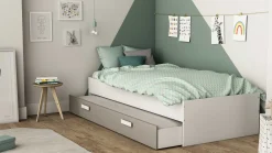 Bettkasten Tidelle matt weiß/beige
