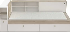 Bett Liva 90 x 190/200 cm-Kronberg Eiche/Mattweiß