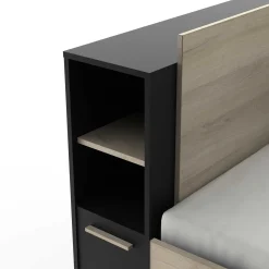 Bett Liva 90 x 190/200 cm-Kronberg Eiche/Mattschwarz