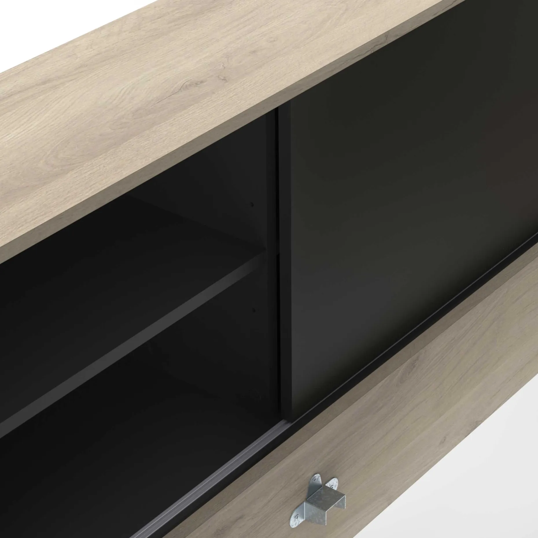 Bett Liva 90 x 190/200 cm-Kronberg Eiche/Mattschwarz