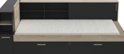 Bett Liva 90 x 190/200 cm-Kronberg Eiche/Mattschwarz