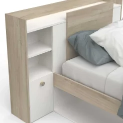Bett Liva 90 x 190 cm-Kronberg Eiche/Mattweiß