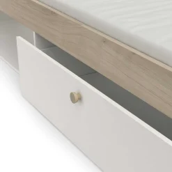 Bett Liva 90 x 190 cm-Kronberg Eiche/Mattweiß