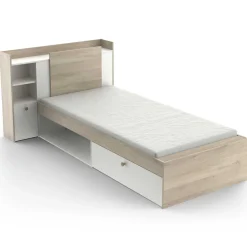 Bett Liva 90 x 190 cm-Kronberg Eiche/Mattweiß
