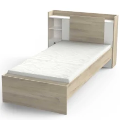 Bett Liva 90 x 190 cm-Kronberg Eiche/Mattweiß