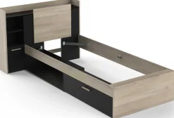 Bett Liva 90 x 190 cm-Kronberg Eiche/mattschwarz