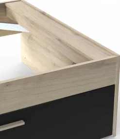 Bett Liva 90 x 190 cm-Kronberg Eiche/mattschwarz
