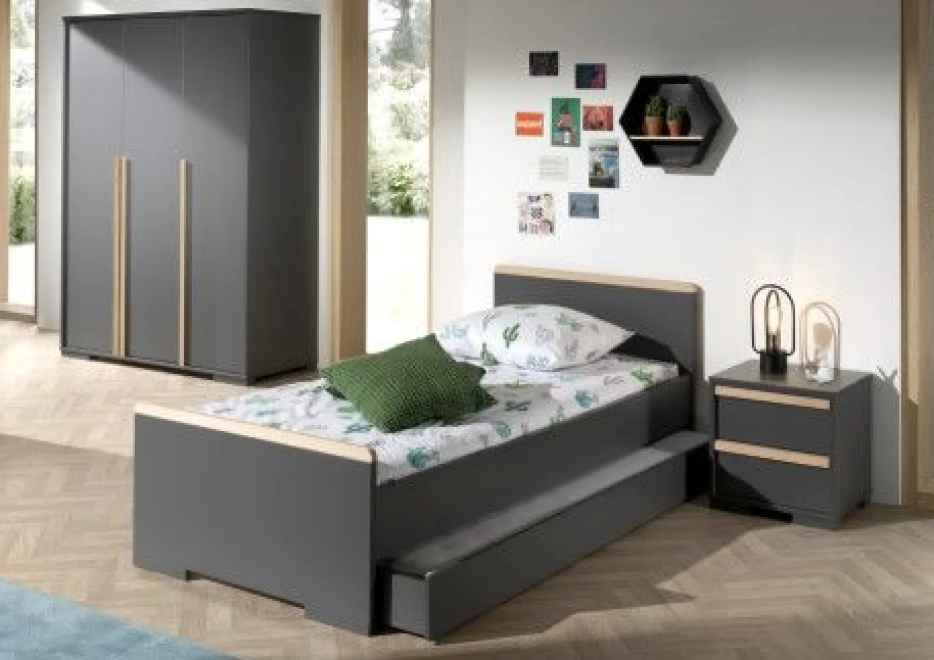 Bett London 90x200 - anthrazit