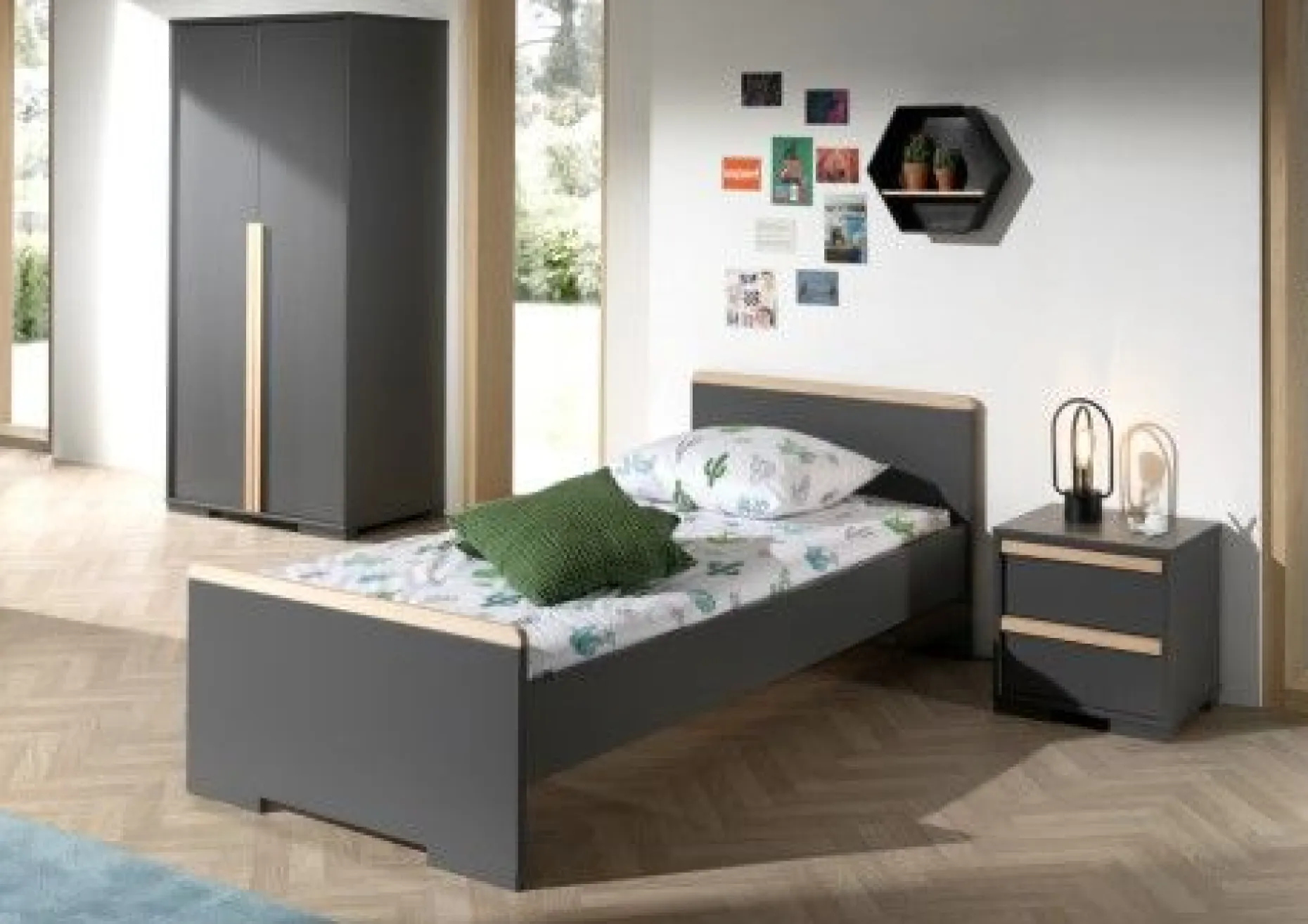 Bett London 90x200 - anthrazit