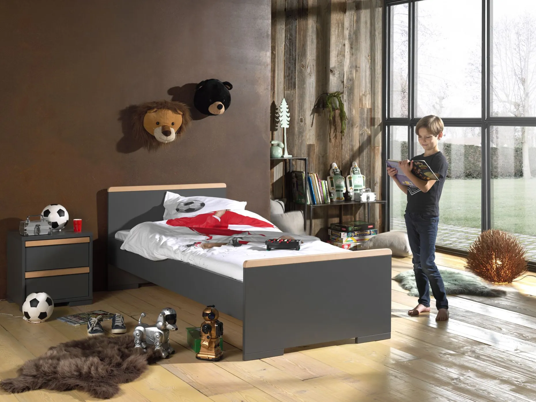 Bett London 90x200 - anthrazit