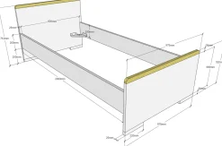 Bett London 90x200 - anthrazit