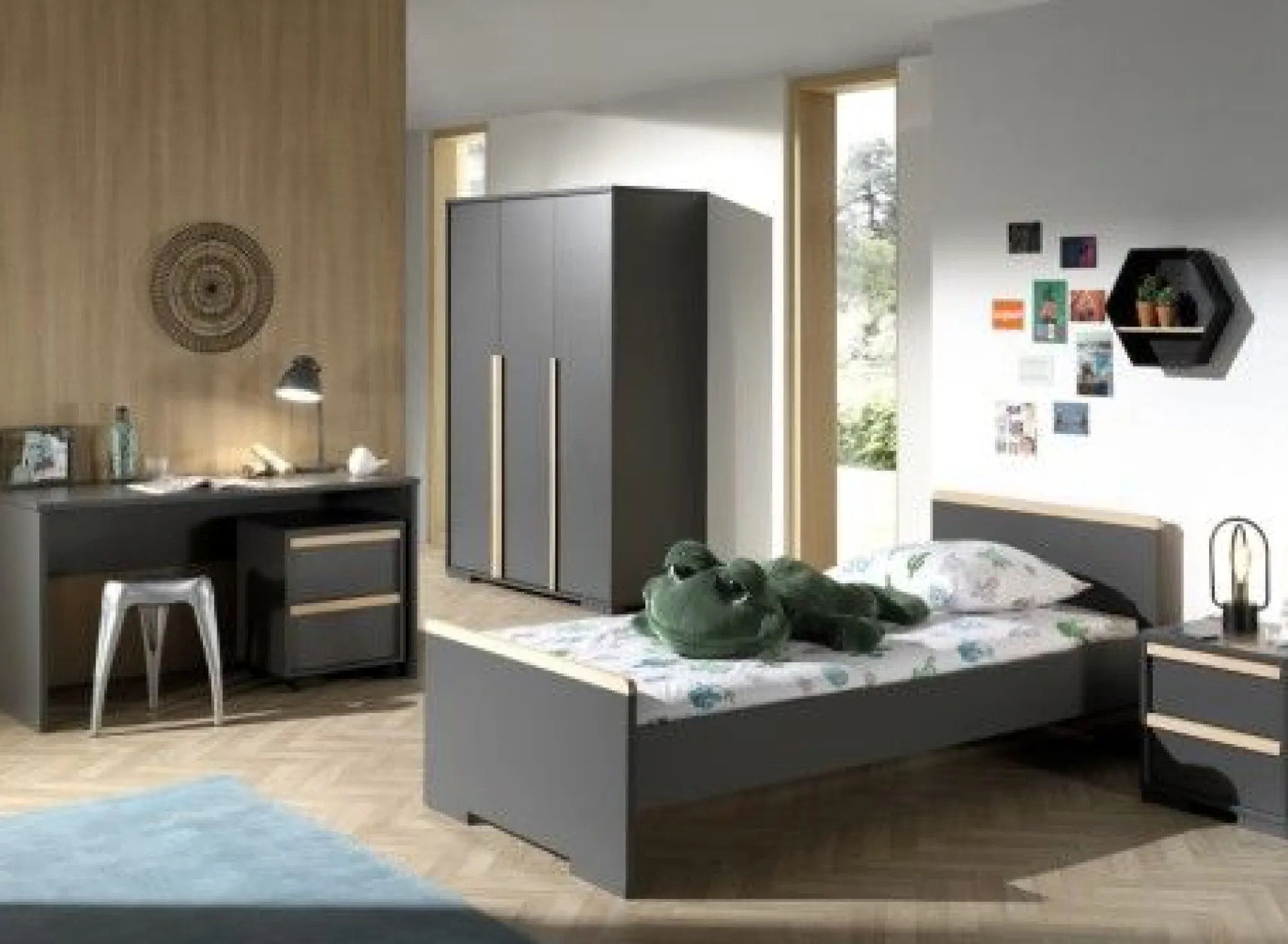 Bett London 90x200 - anthrazit