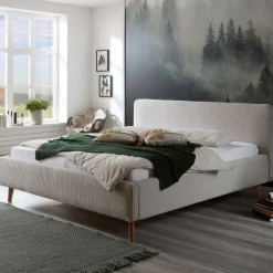 Bett Madras 180x200cm mit Lagerung Rippe Samt - beige
