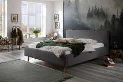 Bett Madras 180x200cm mit Lagerung Rippe Samt - grau