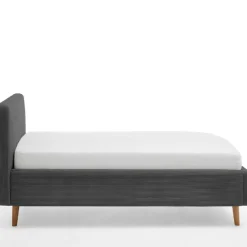 Bett Madras 140x200cm mit Stauraum Rippe Samt - anthrazit