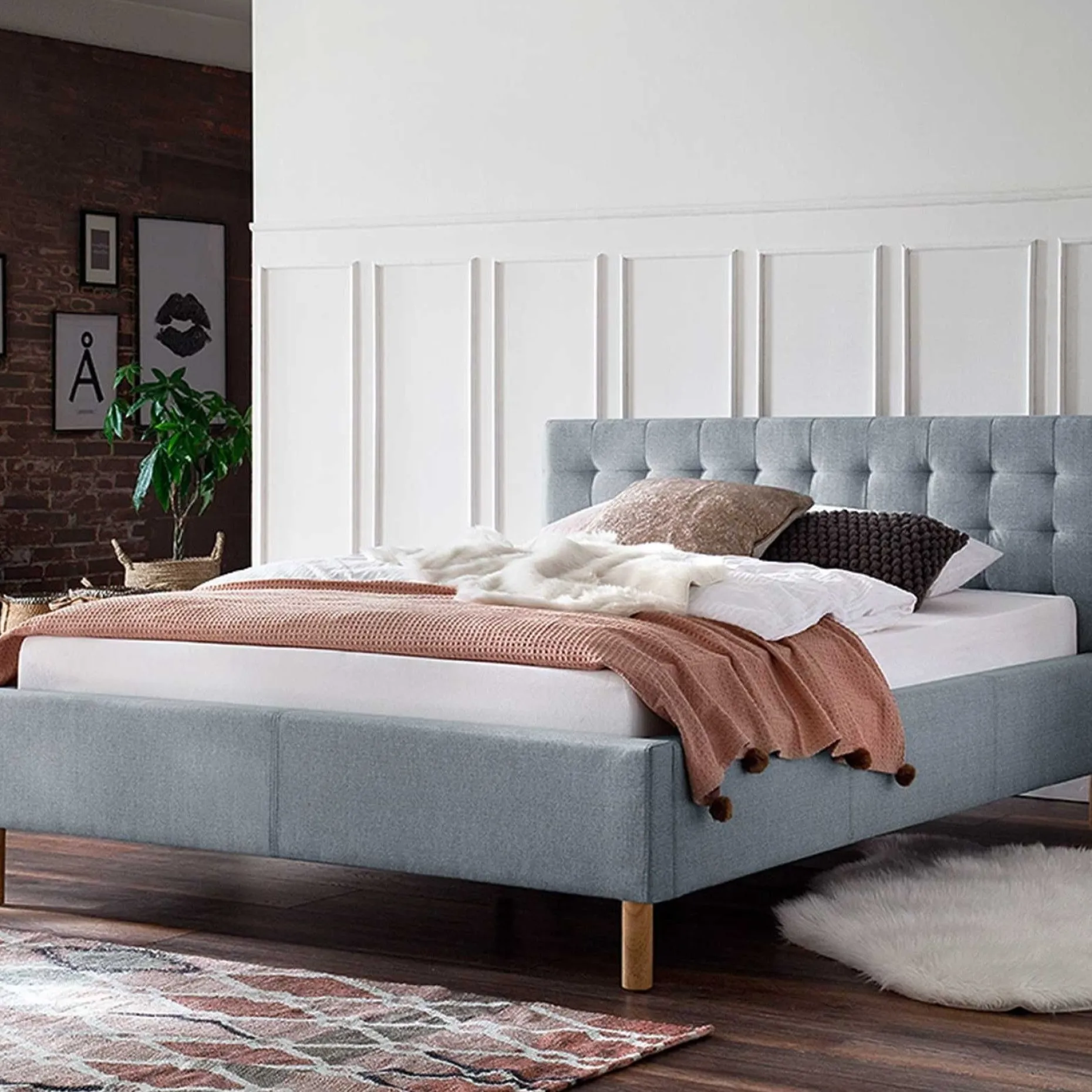 Bett Marilou 140x200 - blau