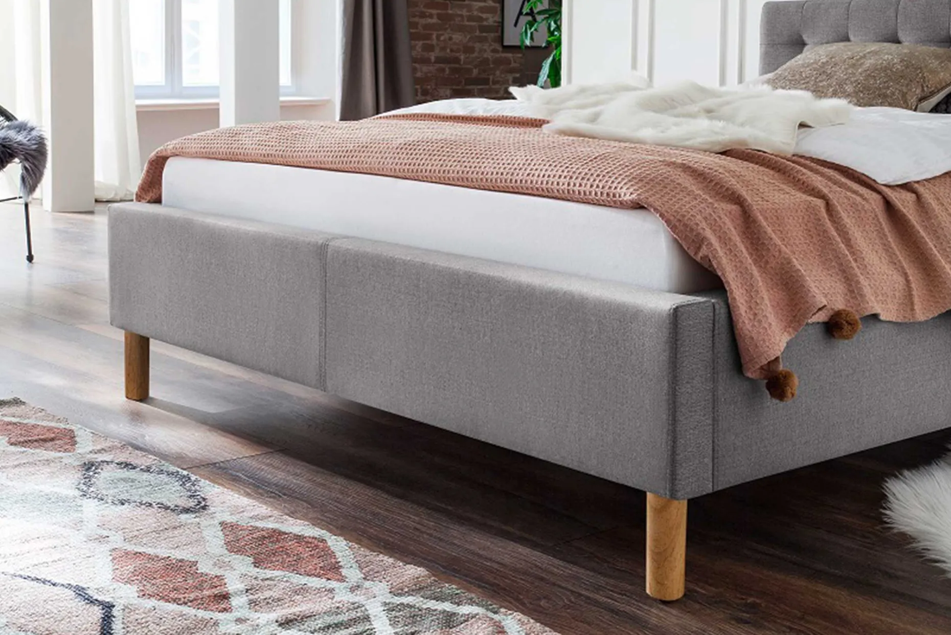 Bett Marilou 140x200 - grau