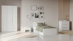 Bett Micheline mit Stauraum 90 x 200 cm-matt weiß