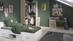Bett Micheline mit Stauraum 90 x 200 cm-matt weiß