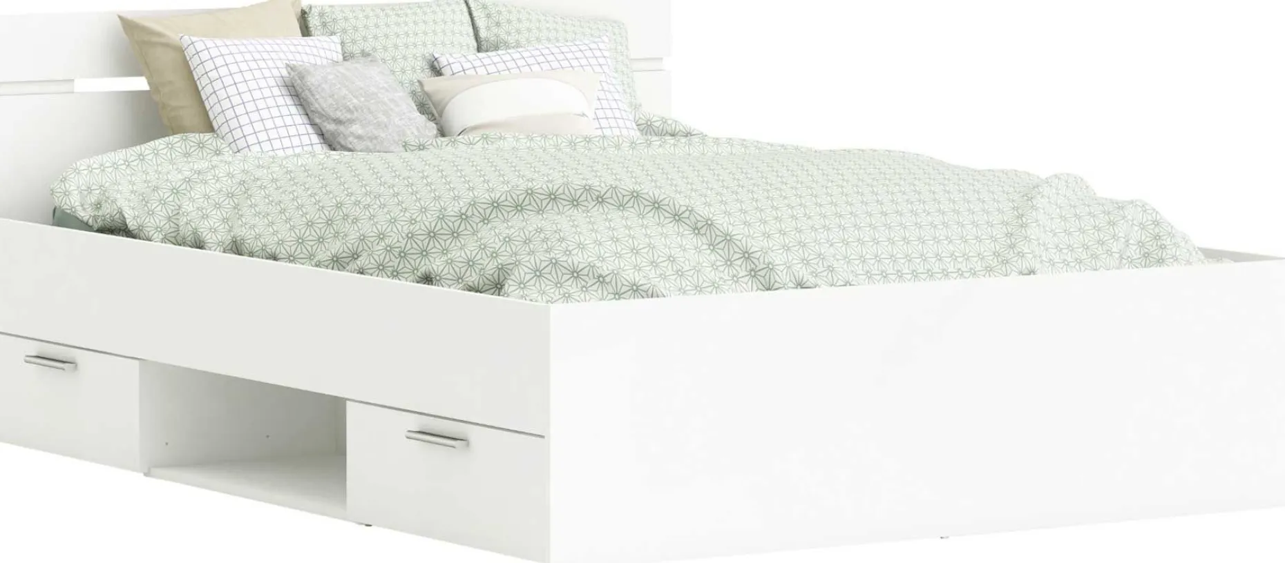 Bett Micheline 140 x 190 cm-matt weiß