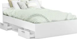 Bett Micheline 140 x 190 cm-matt weiß