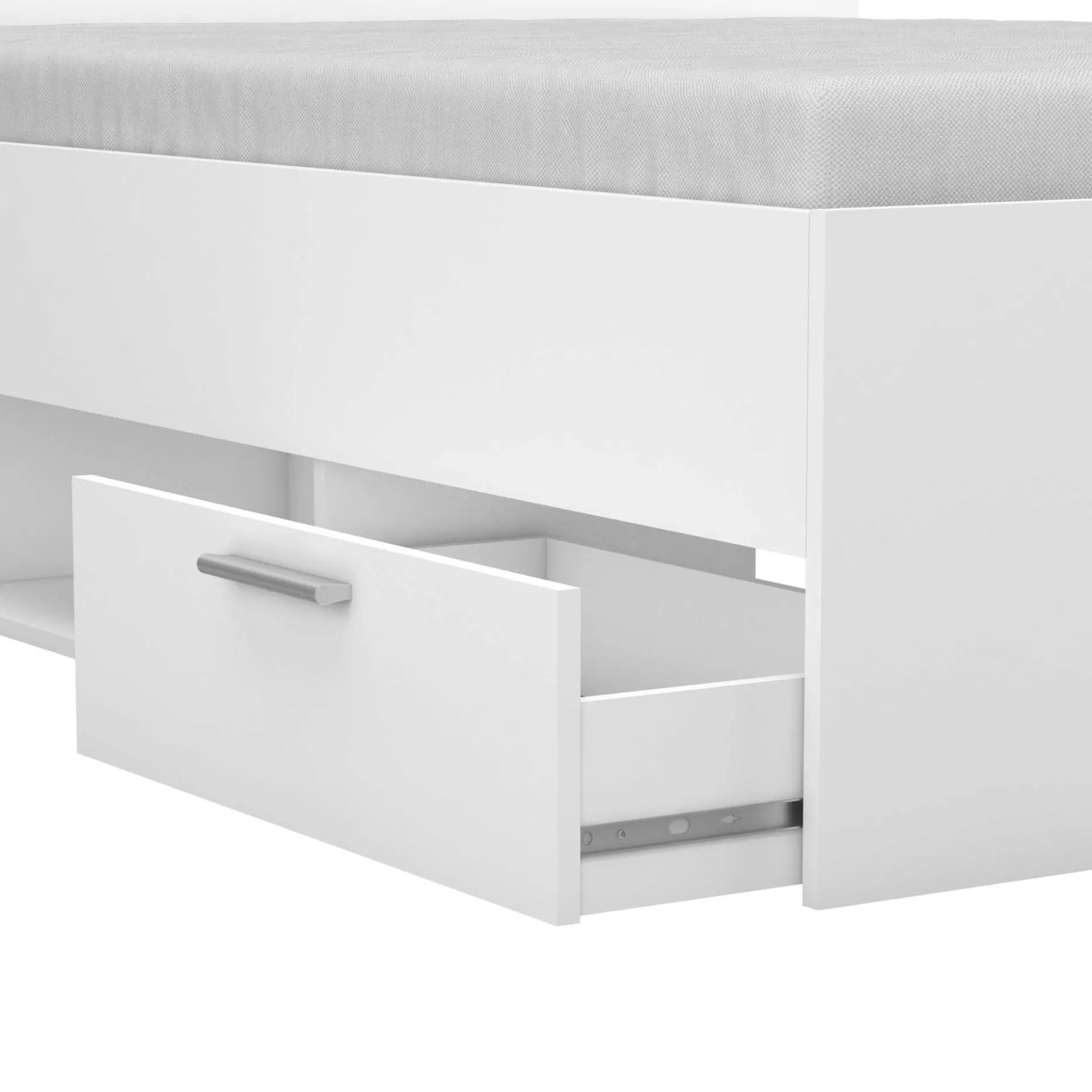 Bett Micheline 140 x 190 cm-matt weiß