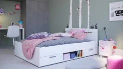 Bett Micheline 140 x 190 cm-matt weiß
