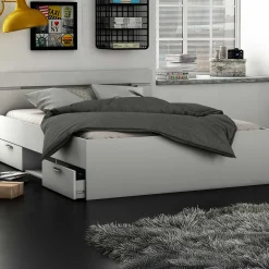 Bett Micheline 140 x 190 cm-matt weiß