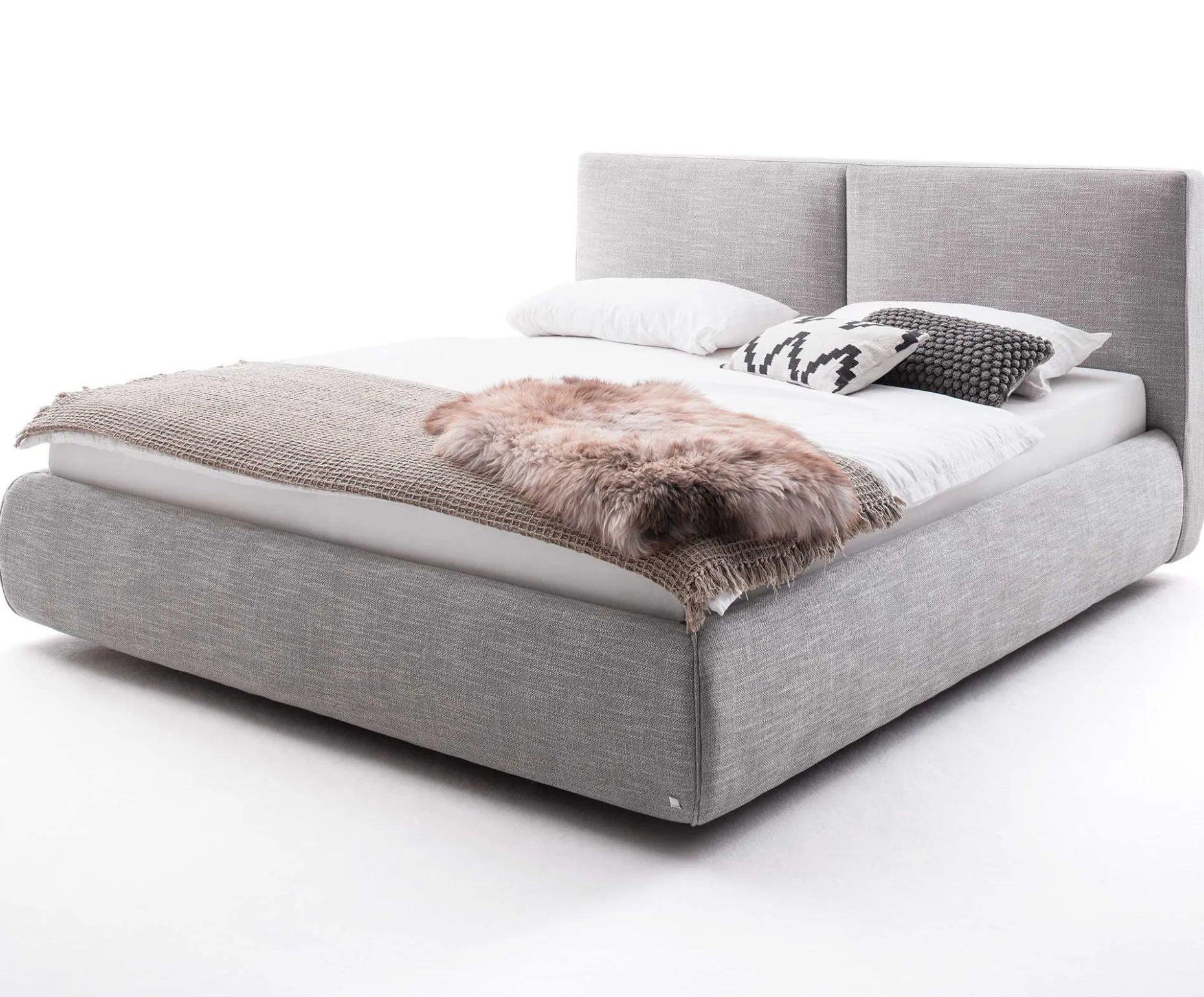 Bett mit Stauraum Celine 180x200 - hellgrau