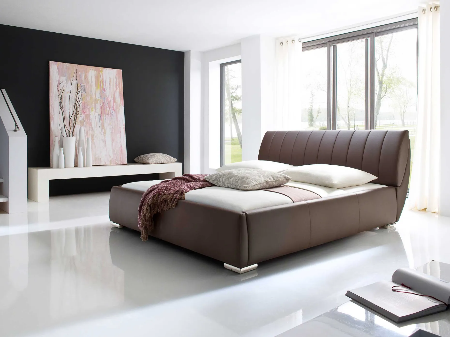 Bett mit Stauraum Davos 180x200 - braun