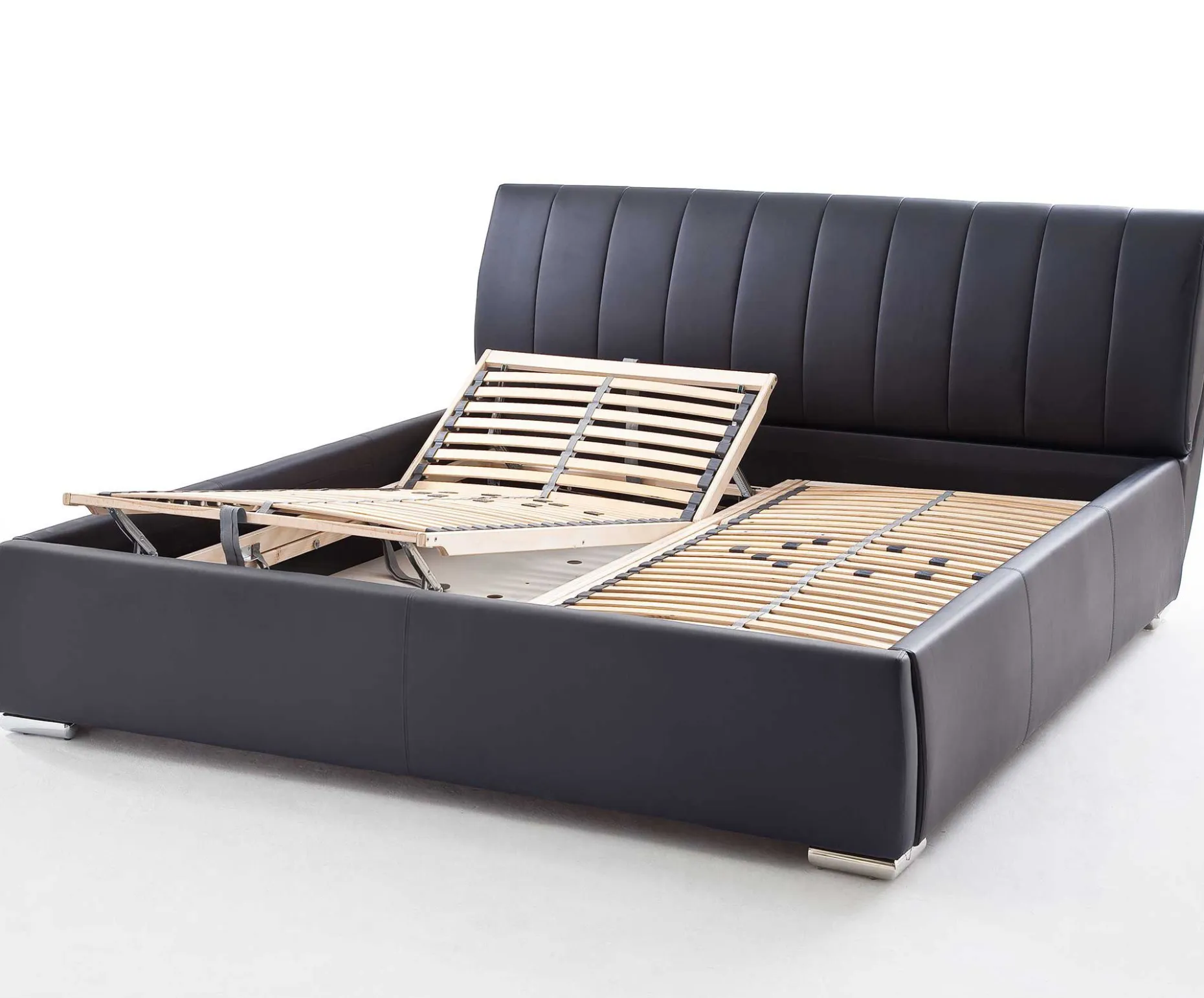 Bett mit Stauraum Davos 200x200 kingsize - schwarz