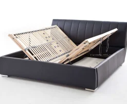 Bett mit Stauraum Davos 180x200 - schwarz