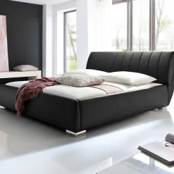 Bett mit Stauraum Davos 180x200 - schwarz