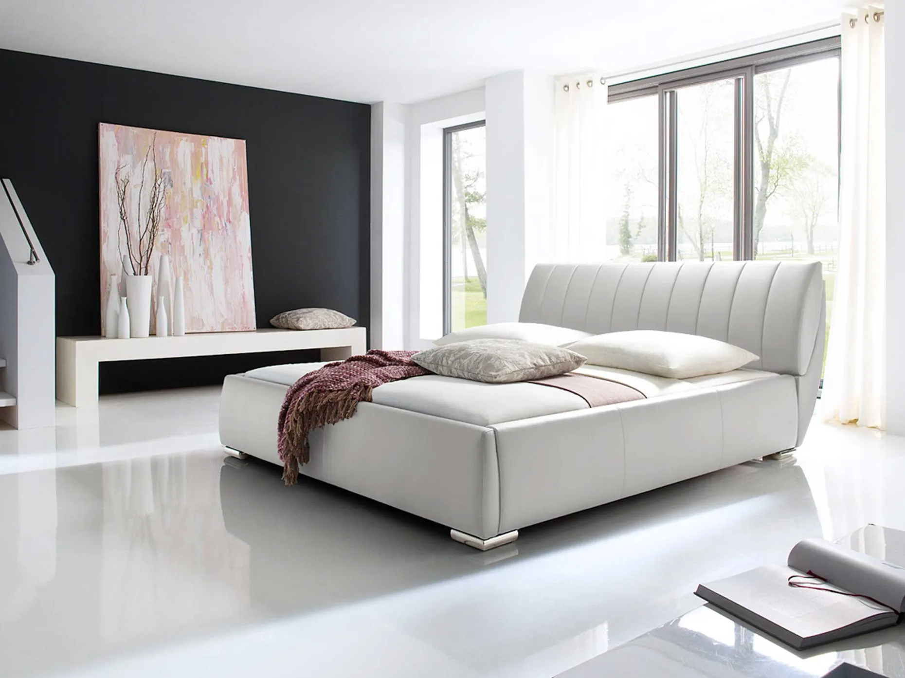 Bett mit Stauraum Davos 180x200 - weiß