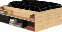 Bett mit Stauraum Taravel 140x200 - artisan eiche