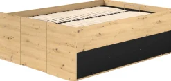 Bett mit Stauraum Taravel 140x200 - artisan eiche
