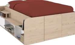 Bett mit Stauraum Taravel 140x200 - Jackson Eiche/Weiß