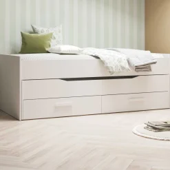 Bett mit Unterbett Twist - 90x200cm - mit zwei Schubladen - weiß