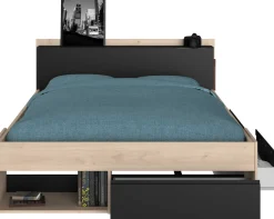 Bett Most 160x200cm - Eiche/schwarz