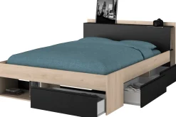 Bett Most 160x200cm - Eiche/schwarz