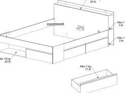 Bett Most 160x200cm - Eiche/schwarz