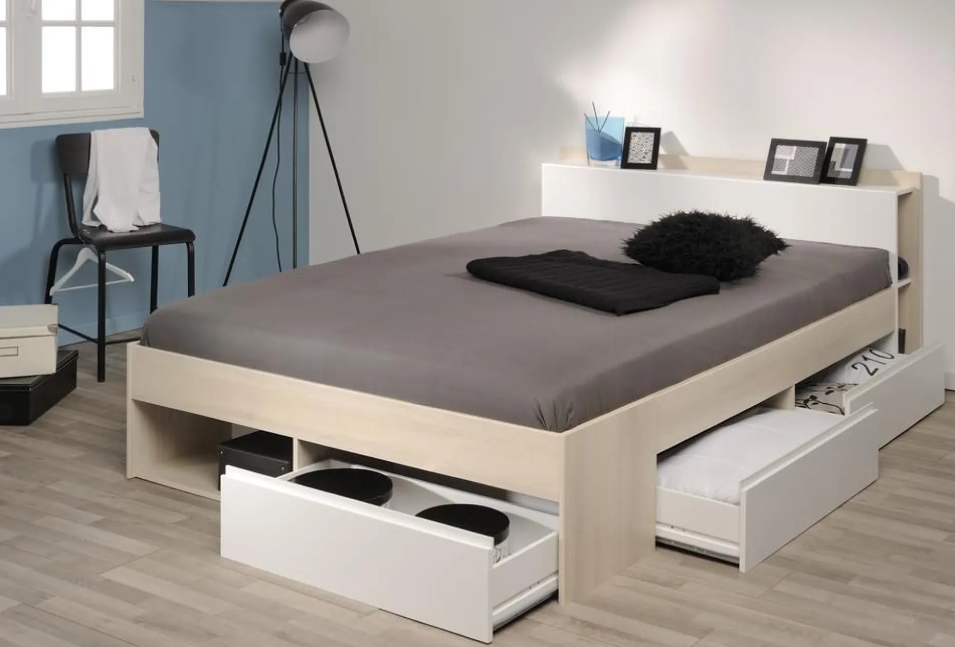 Bett Most 140x190/200cm mit Schubladen - Akazie