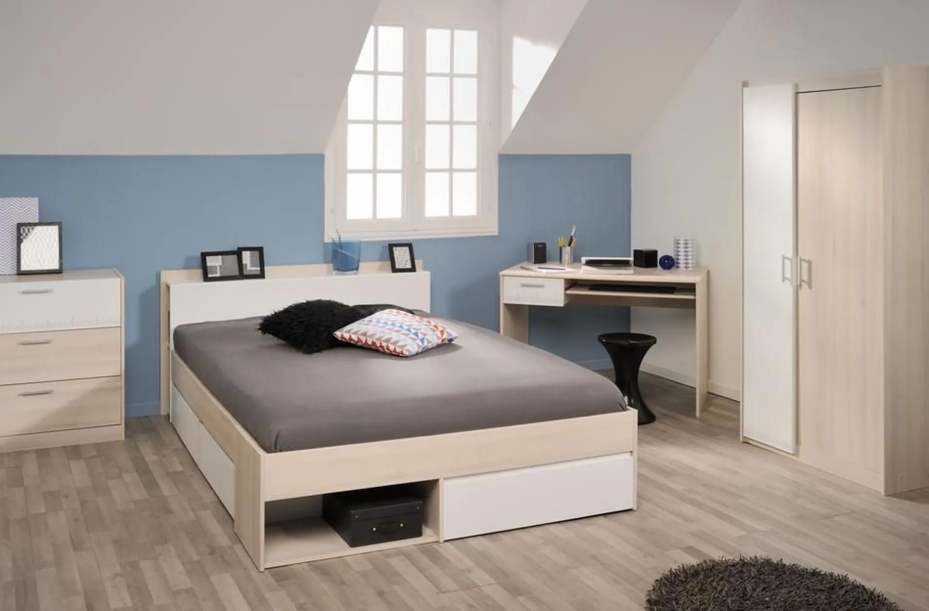 Bett Most 160x200cm mit Schubladen - Akazie