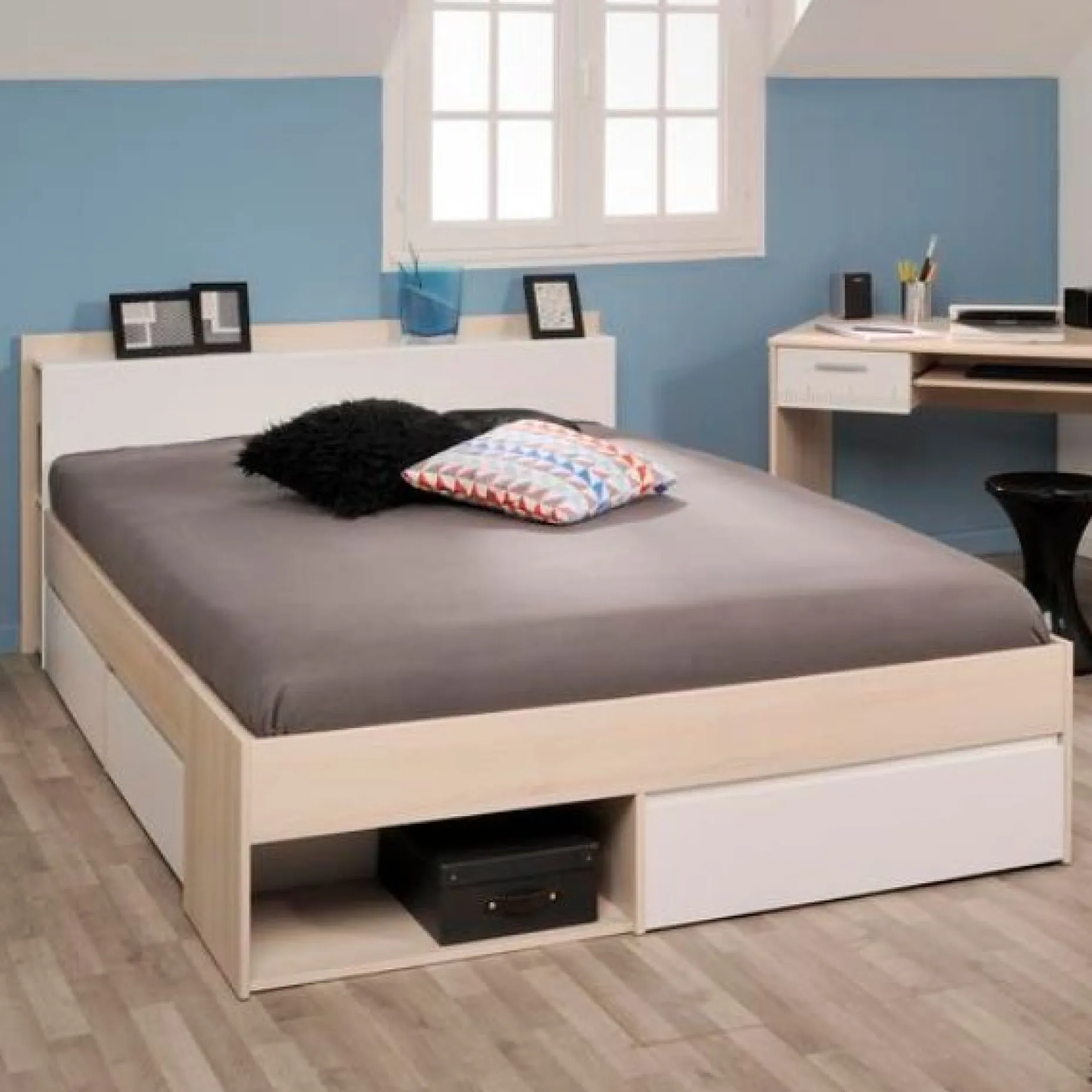 Bett Most 160x200cm mit Schubladen - Akazie