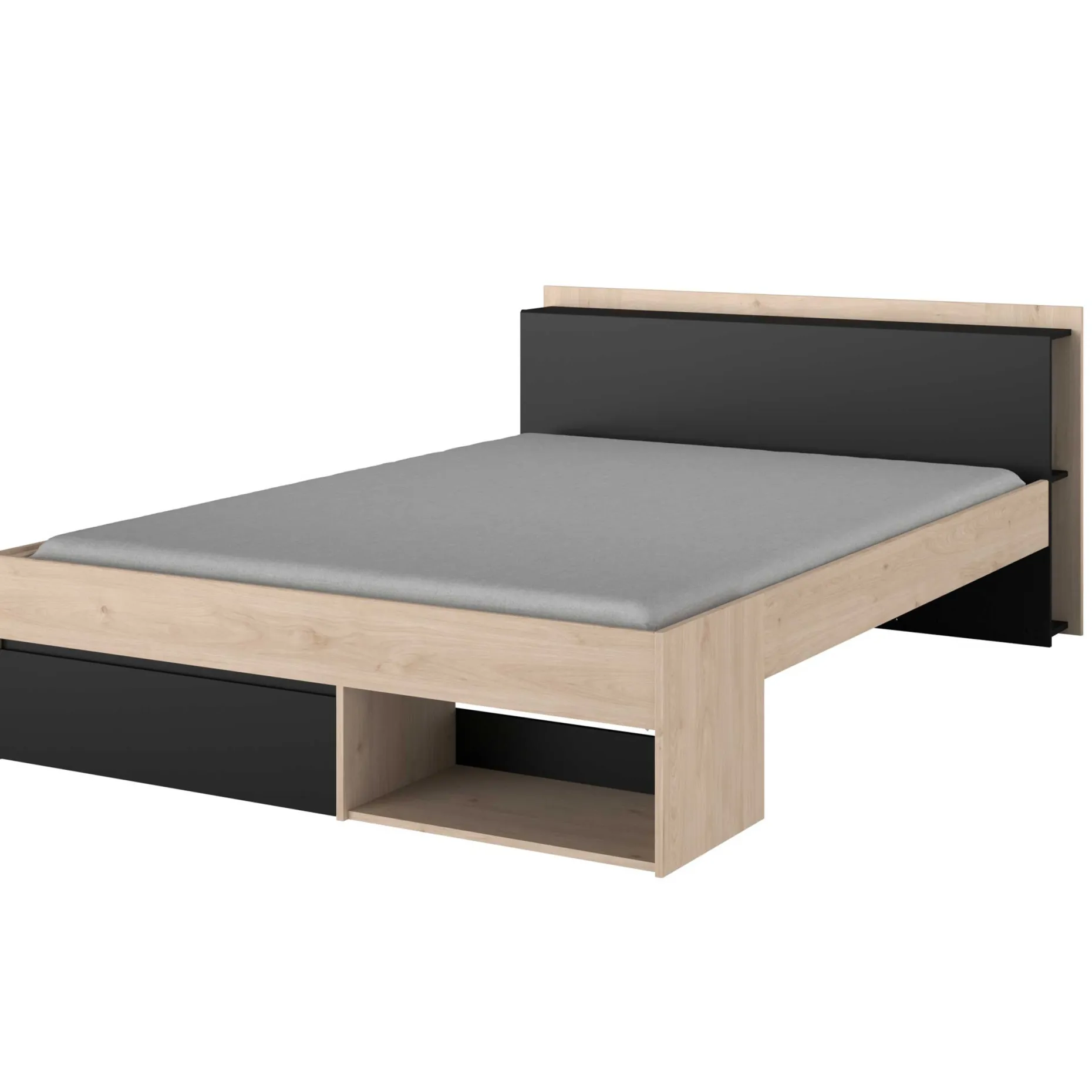 Bett Most 140x190/200cm mit Schubladen - schwarz