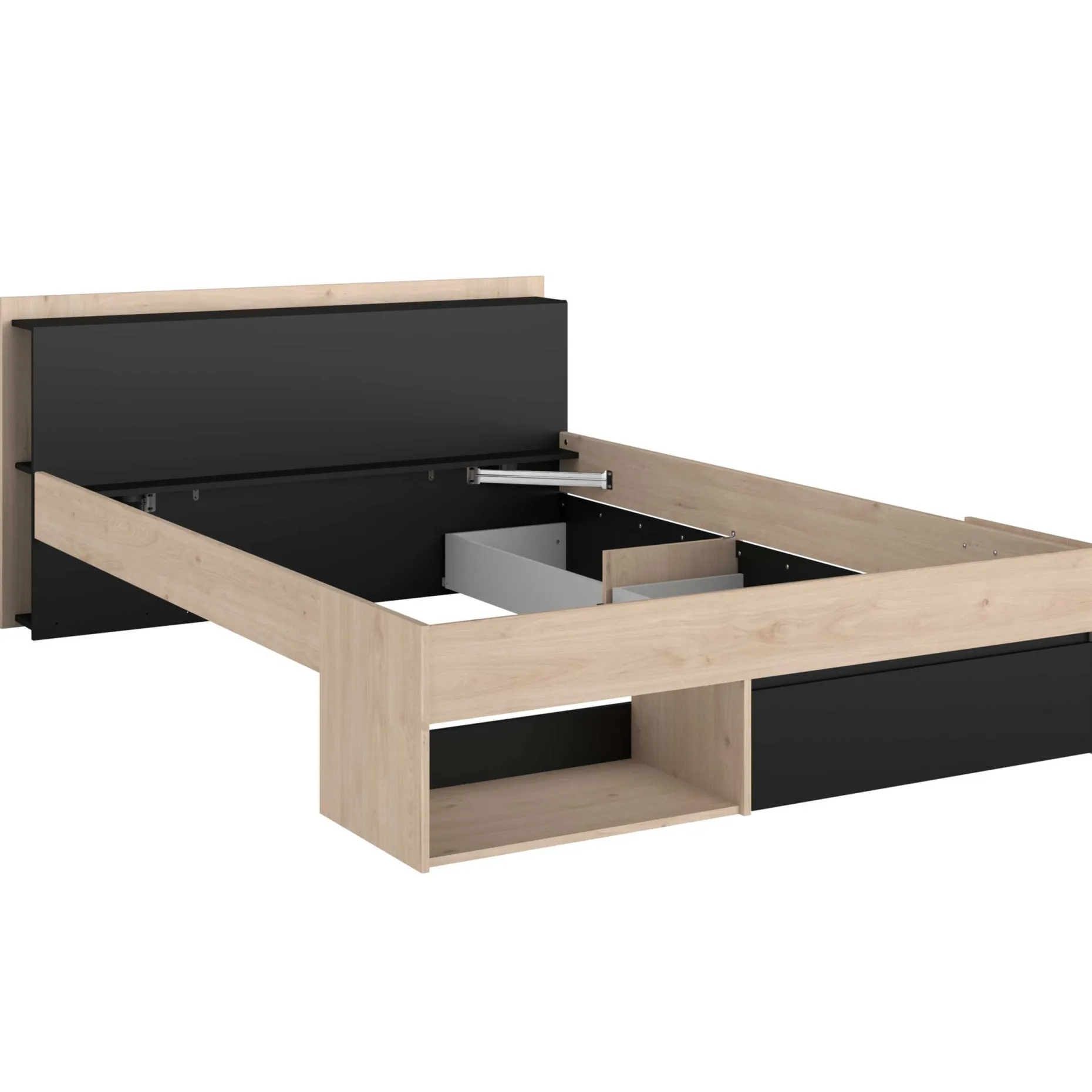 Bett Most 140x190/200cm mit Schubladen - schwarz
