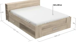 Bett Polly 160 x 200 cm-Kronberger Eiche